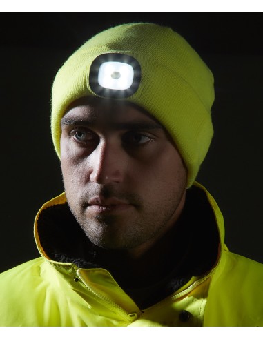 P-B029-Bonnet Beanie avec LED rechargeable